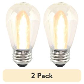(2 pack) S14 0.9W LED Replacement Bulbs for Outdoor Commercial String Lights, Warm White, 2-Pack
