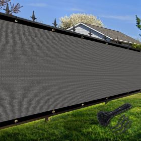 Artpuch Privacy Fence Screen Dark Grey Customized Outdoor Mesh Panels for Backyard, Balcony,Patio,Construction Site with Zip Ties (Color: Dark Grey, size: 6x29 ft)